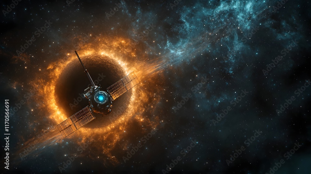 Poster quantum computing simulation modeling the gravitational time dilation effect on a space probe approa