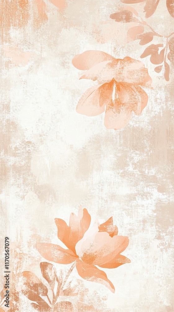 Poster soft pastel grunge background with subtle floral accents creating a serene and calming atmosphere