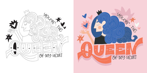 Trendy hand drawn doodle lettering quote about love and Valentine's day. Lettering for t-shirt design, mug print, bag print, clothes fashion. 100% hand drawn vector image.