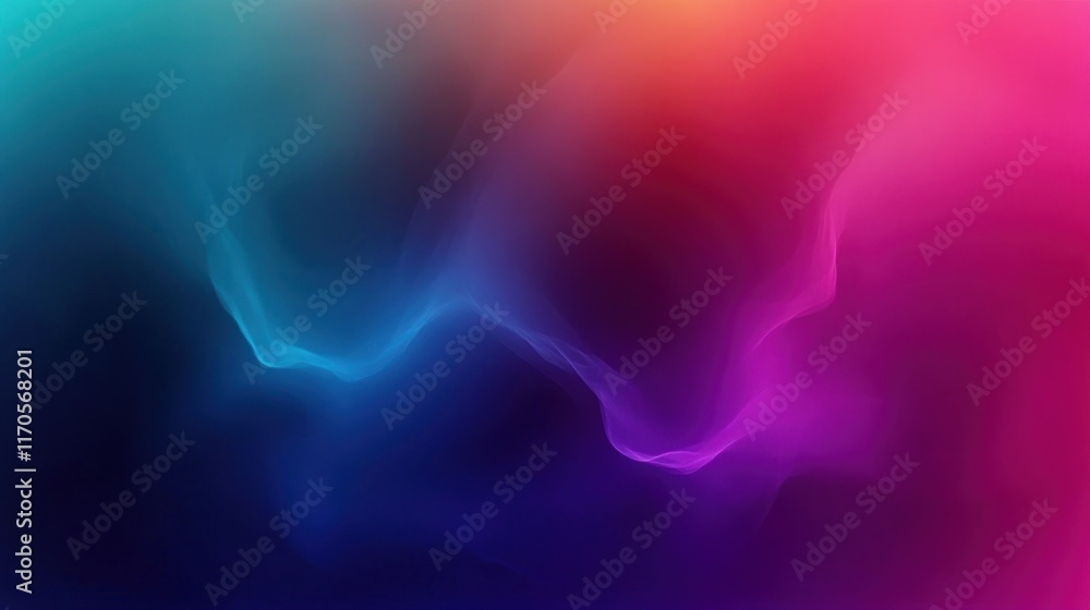 Poster purple to teal gradient artwork with soft glow effect and minimalist style