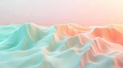 Obraz premium Abstract Pastel Landscape of Rolling Hills