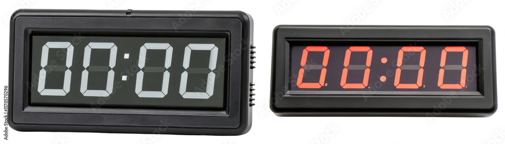 Poster two digital timers isolated with transparent background