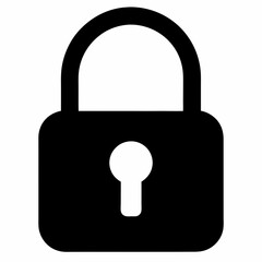 Black Padlock Silhouette Vector Illustration