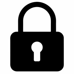 Black Padlock Silhouette Vector Illustration