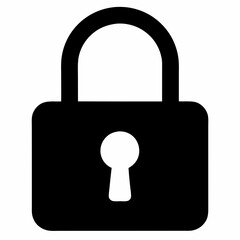 Black Padlock Silhouette Vector Illustration
