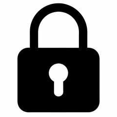 Black Padlock Silhouette Vector Illustration