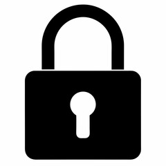 Black Padlock Silhouette Vector Illustration