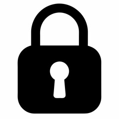Black Padlock Silhouette Vector Illustration