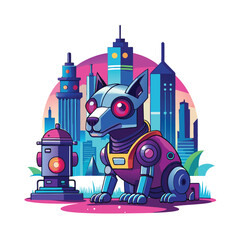 Retro futuristic elements concept illustration