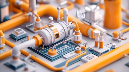 Quantum Computing Visualization Demonstrating the Application of Linear Algebra to Quantum States Representing Spaces and Matrix in a Futuristic Abstract Design