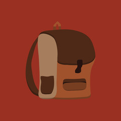 3D Hand Drawn Brown Backpack 