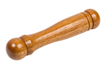 Wooden handle with rounded ends isolated with transparent background