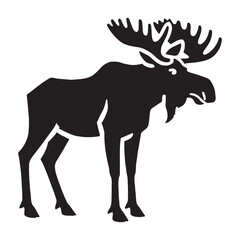 Simplified moose silhouette for modern applications - Moose illustration - minimallest moose vector
