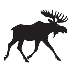 Detailed moose silhouette for versatile designs - Moose black vector
