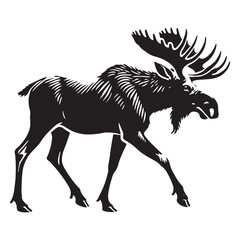 Stylish moose silhouette for digital creative work - Moose illustration - minimallest moose vector
