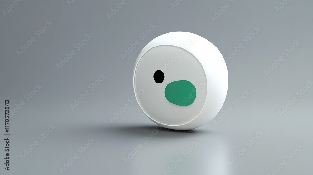 Aufkleber modern messaging app icon design in 3d on gray background with minimalistic style and soft lighting