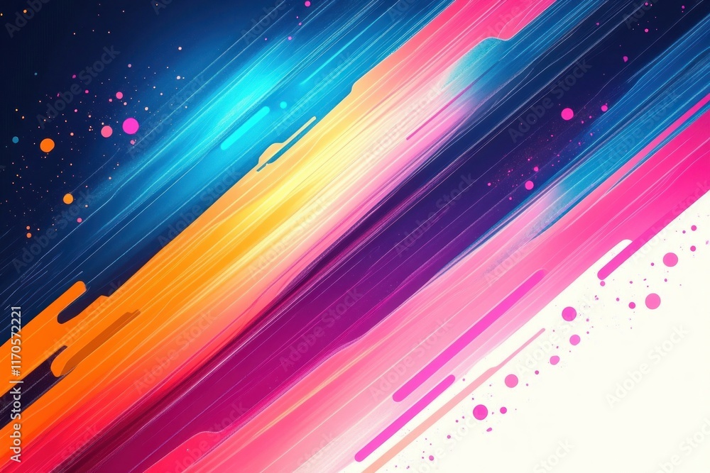 Poster vibrant abstract geometric background with dynamic lines and bright colors