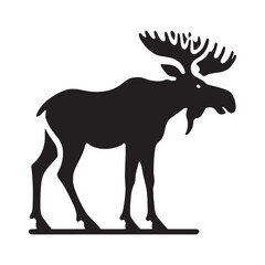 Majestic moose silhouette for media designs - Moose black vector
