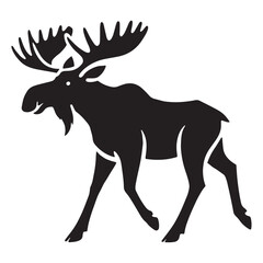 Moose silhouette for creative design projects - Moose black vector
