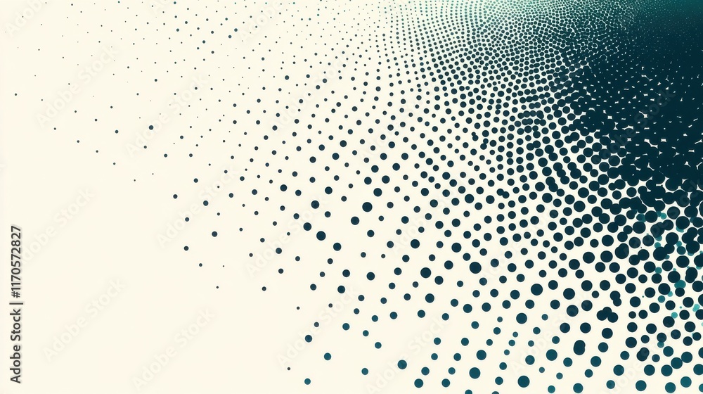 Aufkleber Cool halftone composition with teal fading creating a dynamic visual effect