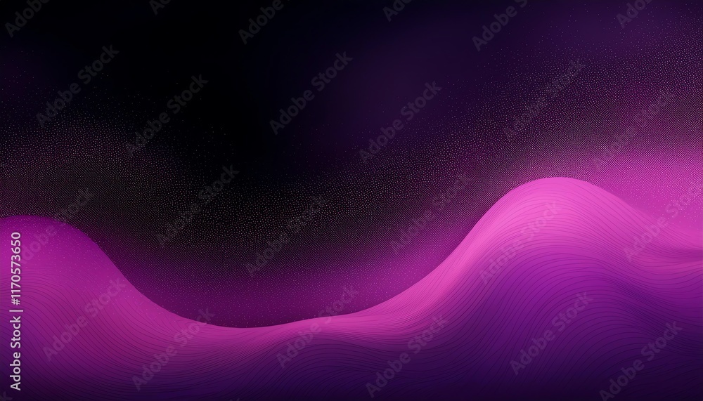 Poster a vibrant abstract image featuring flowing waves in shades of purple, creating a dynamic and enchant