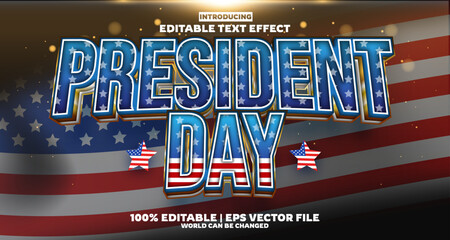 President day editable text effect in modern trend style