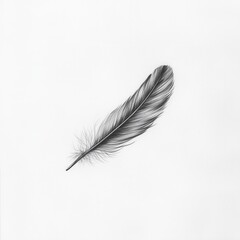 Feather floating gracefully in mid-air captured through detailed sketching technique