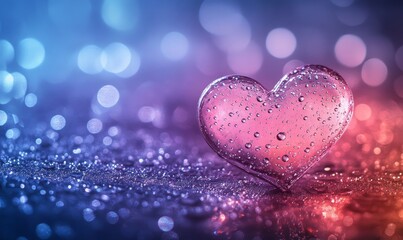 Fototapeta premium Heart Shaped Drop Abstract Digital Background, Generative AI