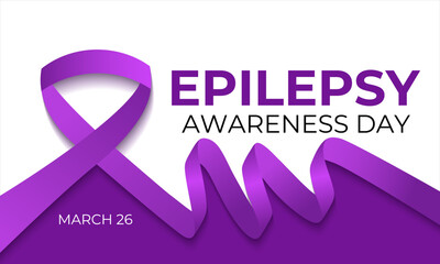 Epilepsy awareness is celebrated on multiple days and events. Purple Day commemorates epilepsy awareness and is celebrated annually on March 26. Vector illustration of background.