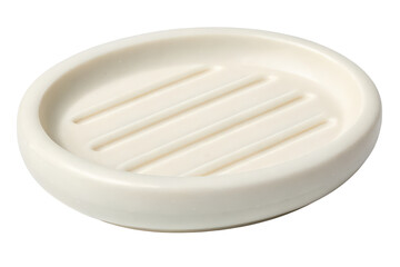 White plastic soap dish isolated with transparent background