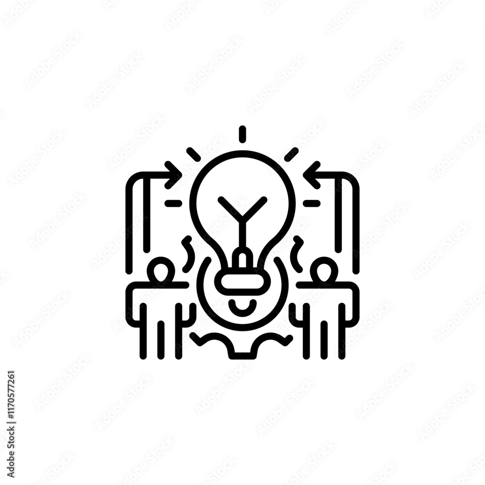 Poster brainstorming line icon. linear style sign for mobile concept and web design. outline vector icon.