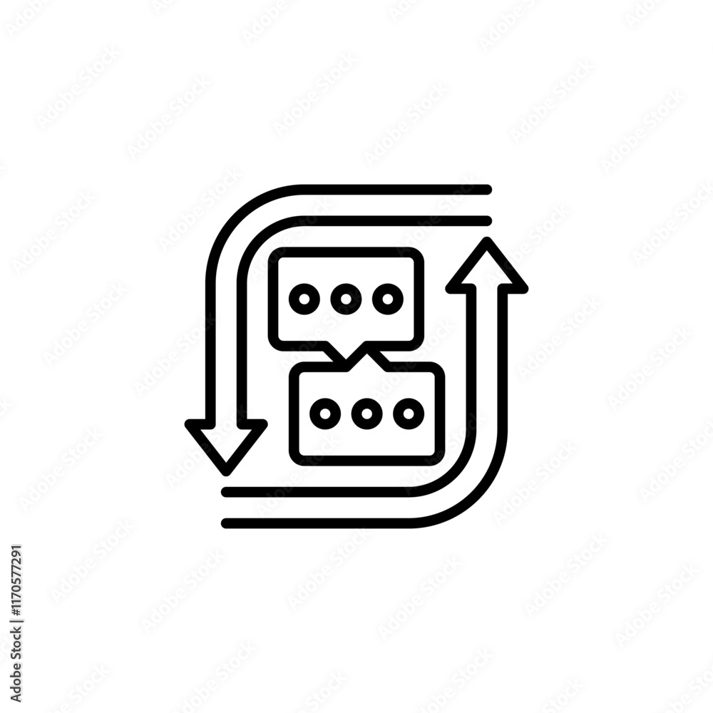 Poster feedback loop line icon. linear style sign for mobile concept and web design. outline vector icon.