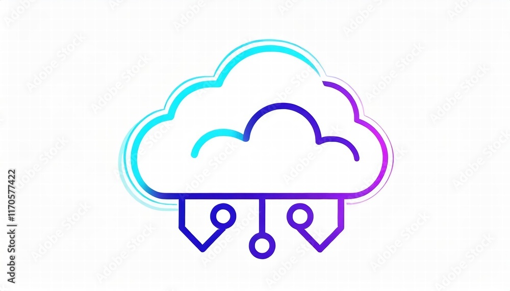 Aufkleber highquality d rendering icon of cloud computing for creative ads perfect for digital marketing, web 
