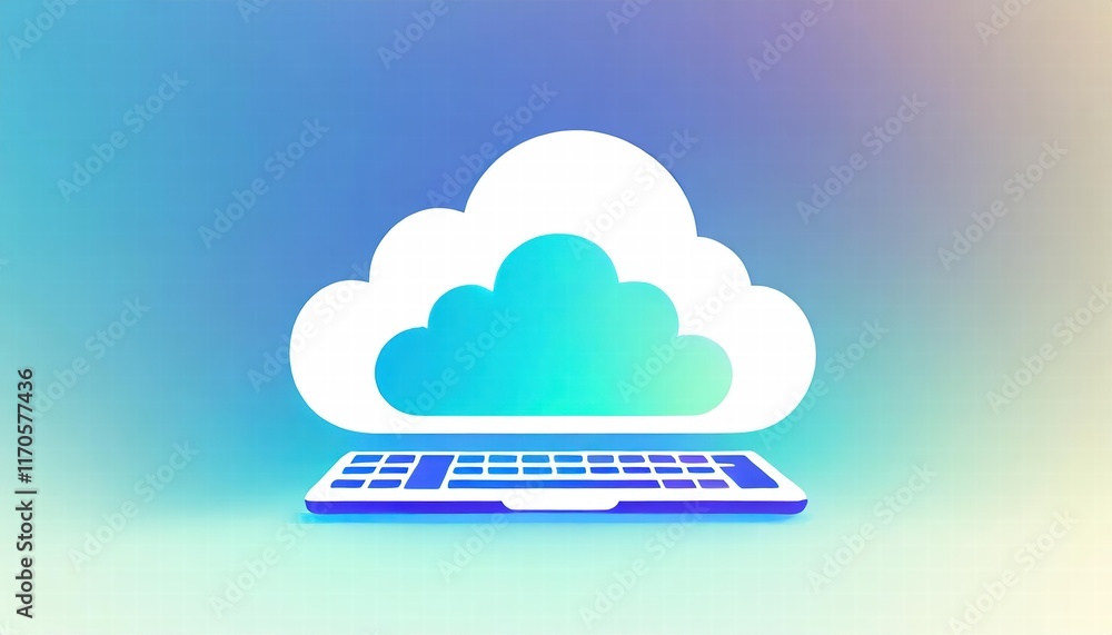 Poster highquality d rendering icon for cloud computing creative cloud technology illustration for modern d