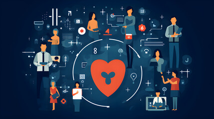 Obraz premium Illustrative Concept of GDPR Implementation and Data Protection Measures