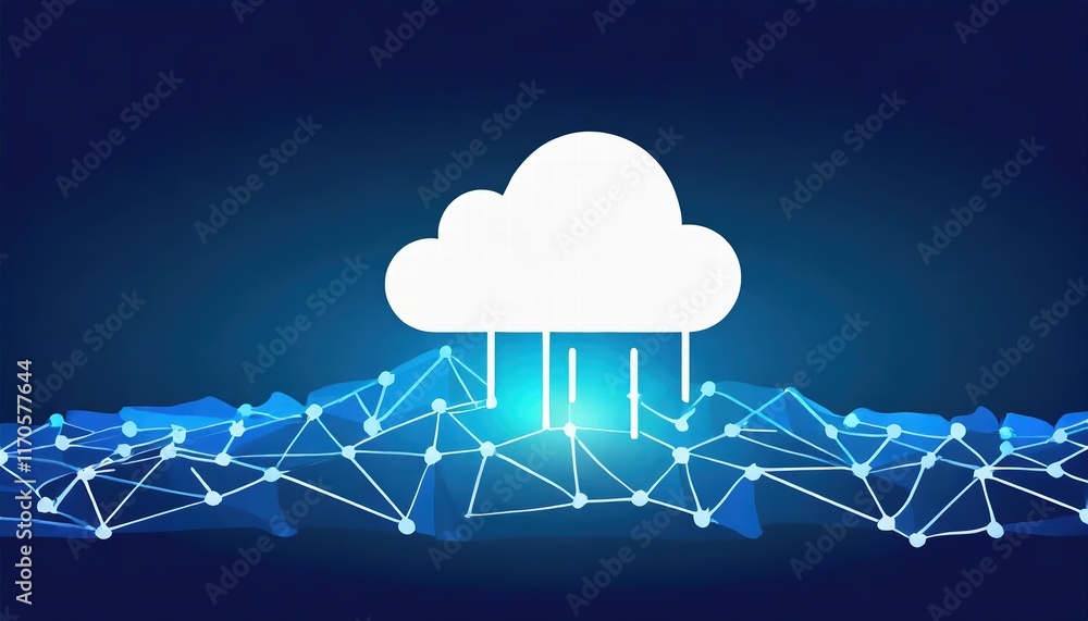 Poster highquality d rendering icon of cloud computing for creative projects ideal for ads, marketing mater