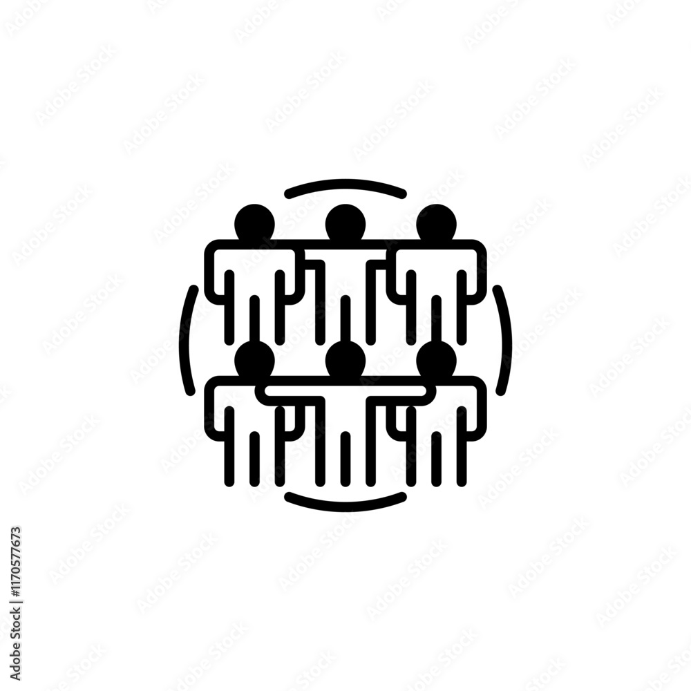 Poster team huddle line icon. linear style sign for mobile concept and web design. outline vector icon.