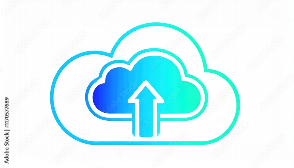 Poster innovative cloud computing creative icon highquality d rendering for modern technology advertisement