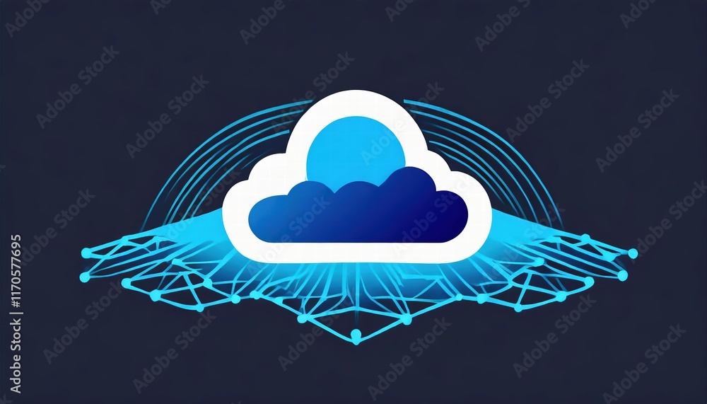 Poster highquality d rendering icon of cloud computing creative and modern design for digital solutions and