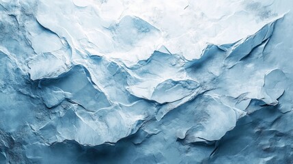 Naklejka premium White Glacier Wall with cold blue lighting, showcasing intricate ice textures, soft natural light highlighting the frozen beauty, perfect for winter or nature-themed designs.