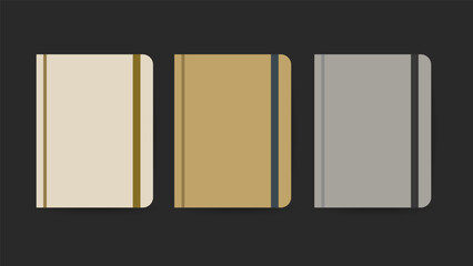 Note book cover Set on black  background, Notepaper meeting reminder, Flat Modern design , illustration Vector EPS 10