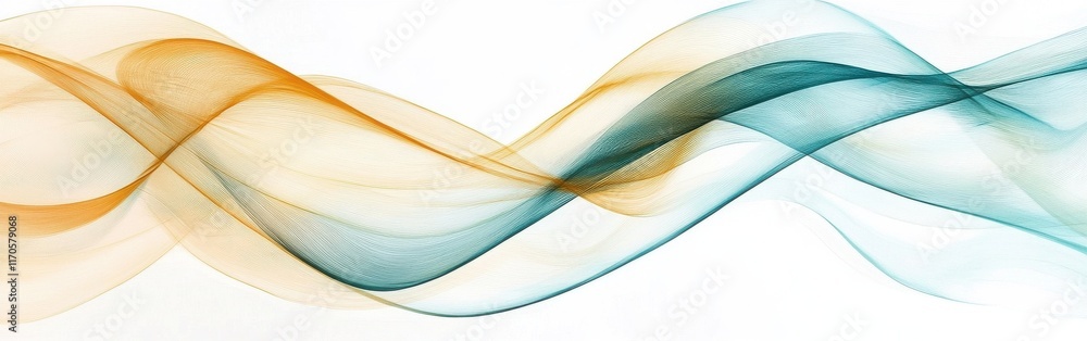 Aufkleber Soft pencil strokes create flowing patterns with muted tones in a serene composition