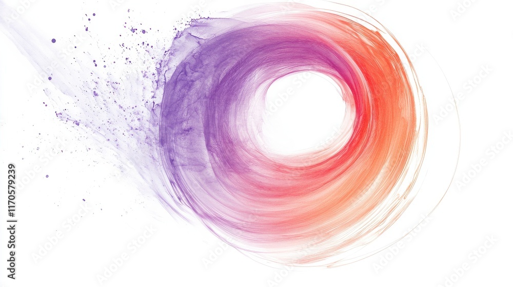 Aufkleber Circular form created with soft pencil strokes showcases a blend of colors and textures for artistic expression
