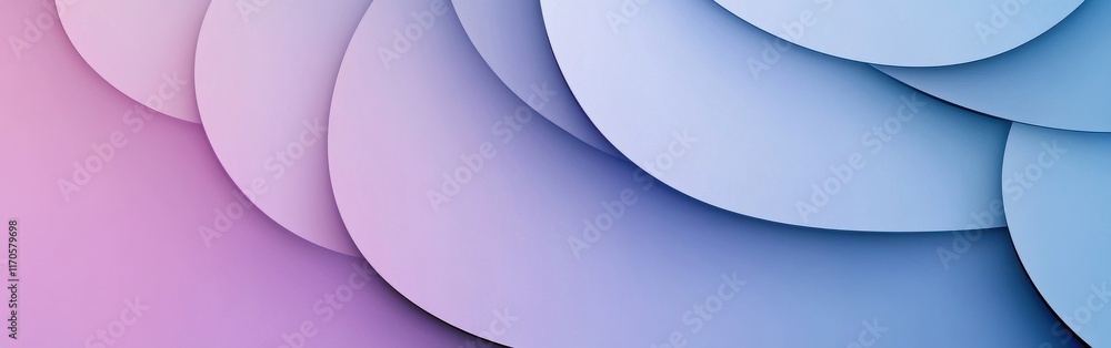 Poster Soft circular gradient design transitions from pink to blue with layered shapes enhancing depth and visual interest