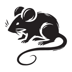 Creative mouse silhouette for artistic and design uses - Mouse illustration - minimallest mouse vector
