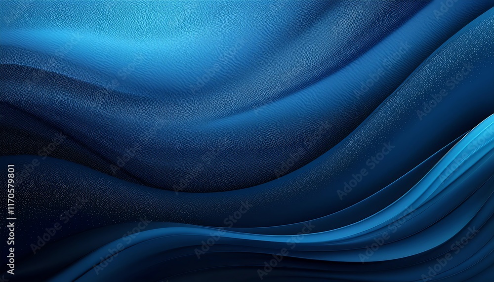 Aufkleber a serene blue abstract wave pattern, evoking a sense of calmness and fluidity, with varying shades c