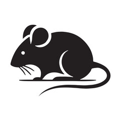 Bold mouse silhouette for artistic and creative designs - Mouse illustration - minimallest mouse vector
