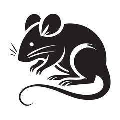 Majestic mouse silhouette for digital and print uses - Mouse black vector
