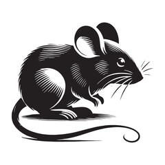 Mouse silhouette for creative digital projects - Mouse black vector
