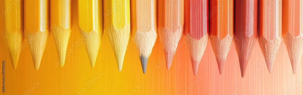 Poster colorful gradient pencil strokes create a vibrant backdrop with a smooth transition from yellow to o